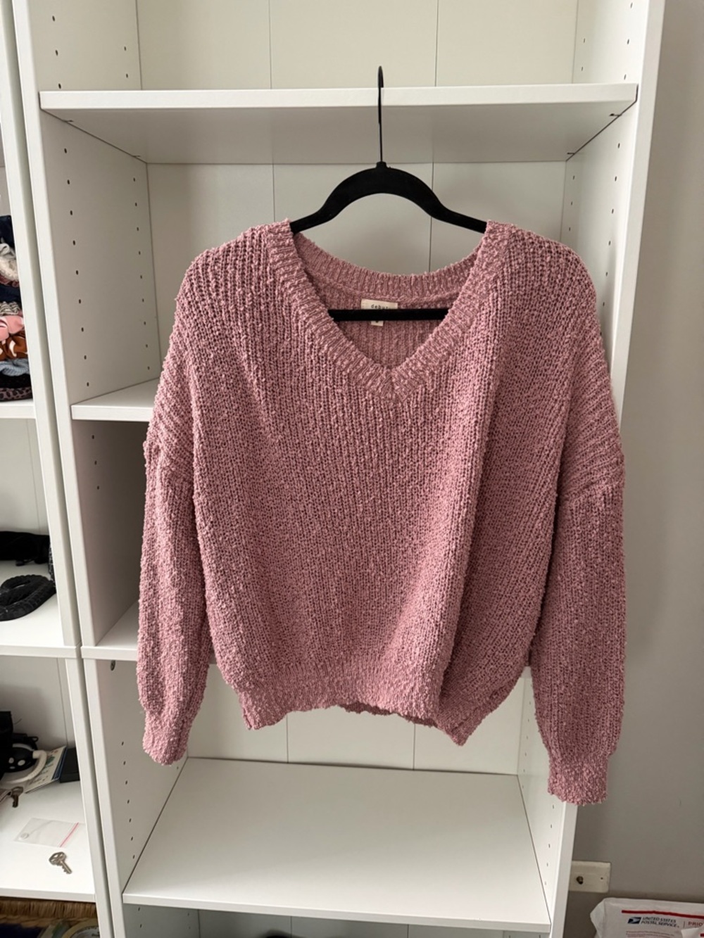 Chunky V-Neck Cozy Sweater - Pink